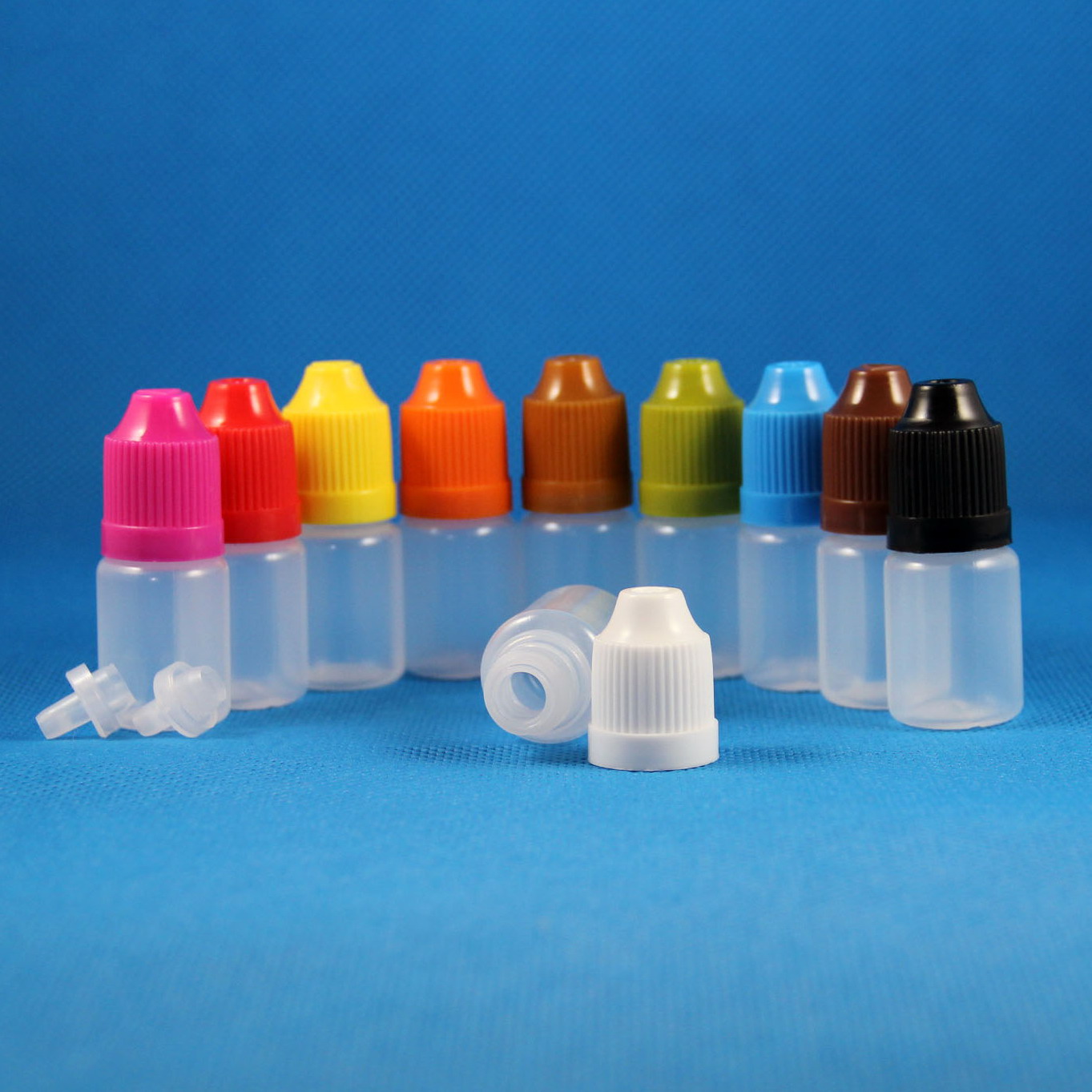 Lot 100 5ml 1/6 OZ LDPE CHILD PROOF Plastic Dropper Bottles - Click Image to Close