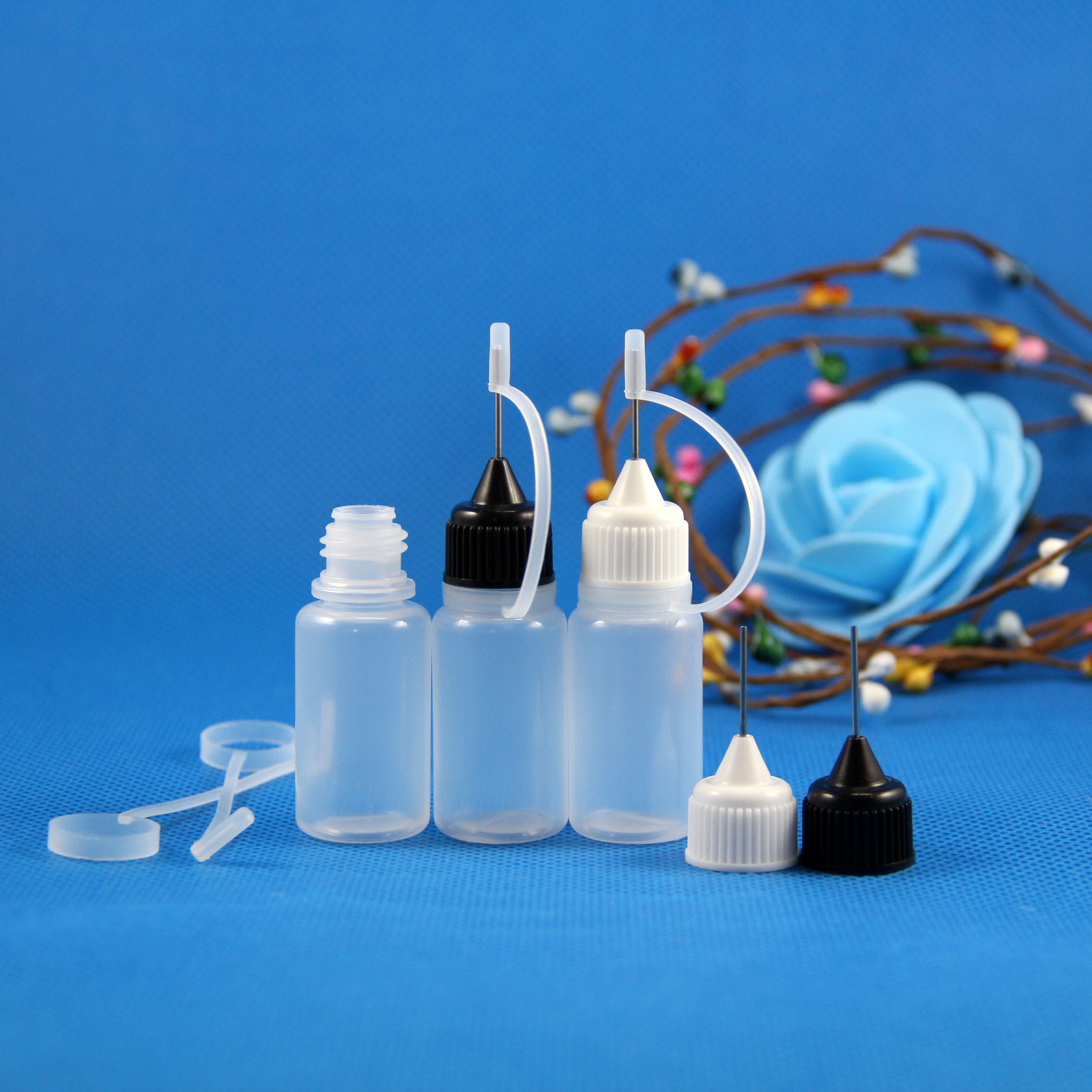 Lot 100 Pcs 8 ml 1/4 OZ Plastic Needle Dropper Bottles Safe Tips