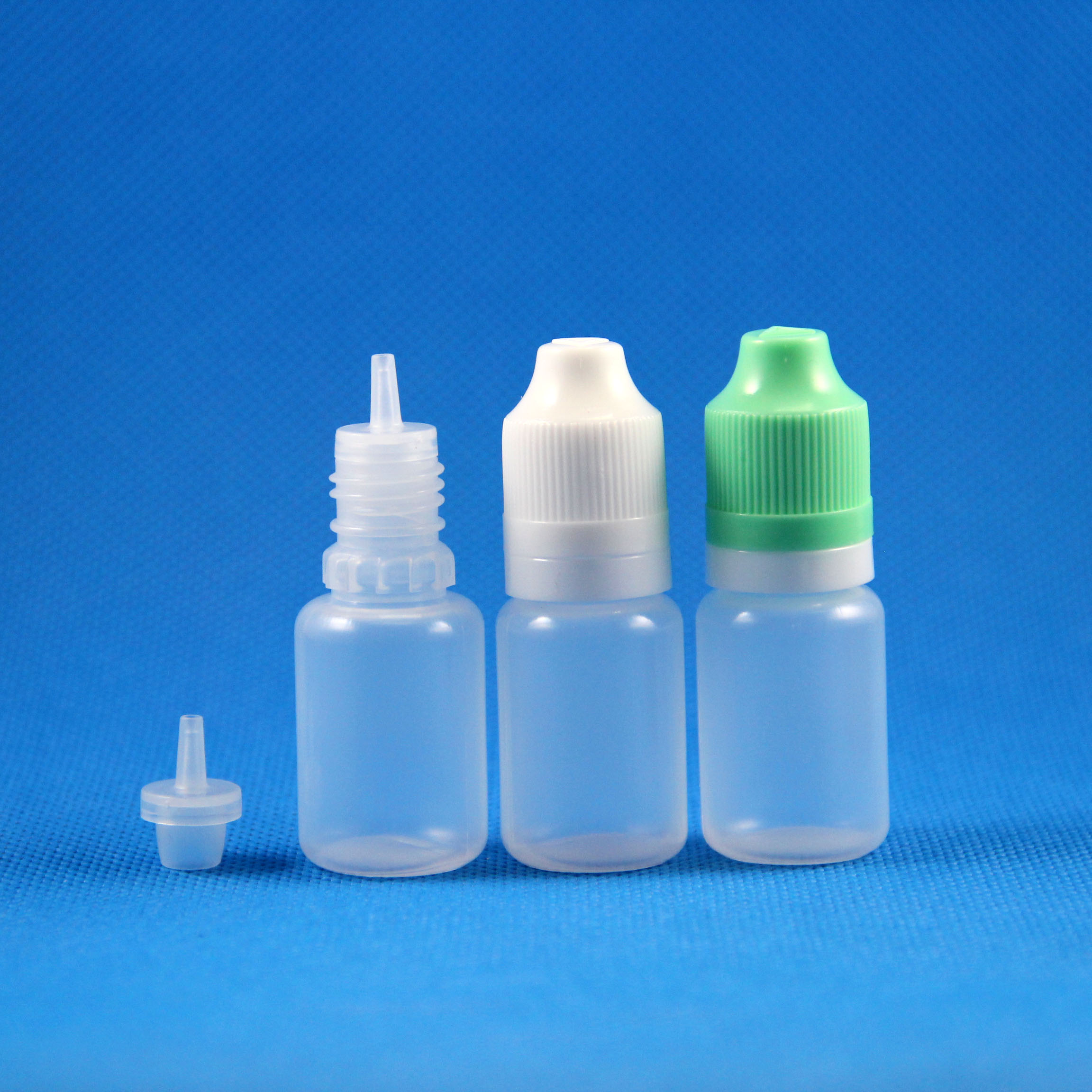 100 10 ML LDPE Plastic Dropper Bottles Child & Tamper Proof caps