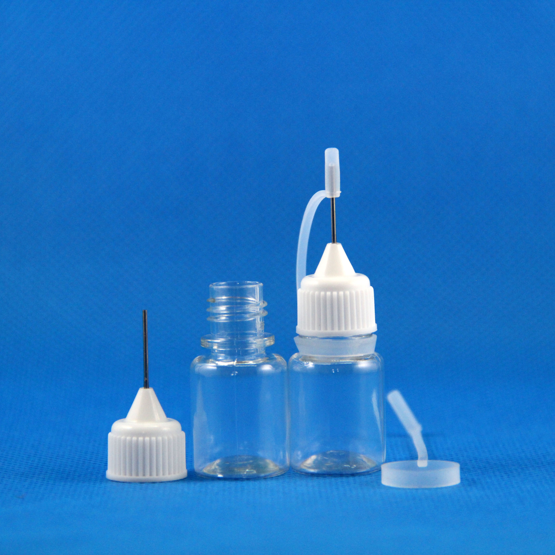 100 Pcs 5 ml .17 OZ PET Plastic Needle Dropper Bottles Safe Tips