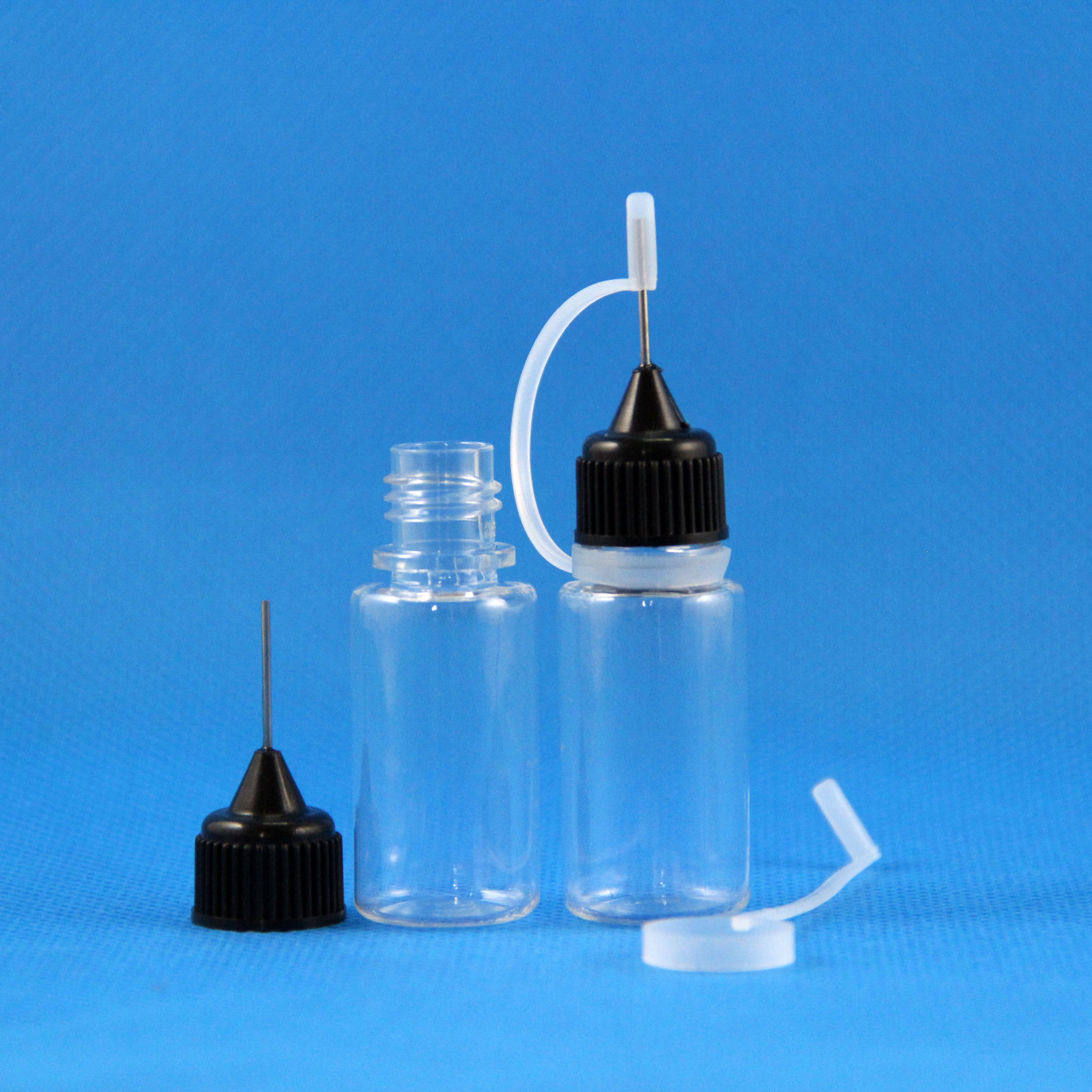 100 Pcs 10 ml 1/3OZ PET Plastic Needle Dropper Bottles Safe Tips