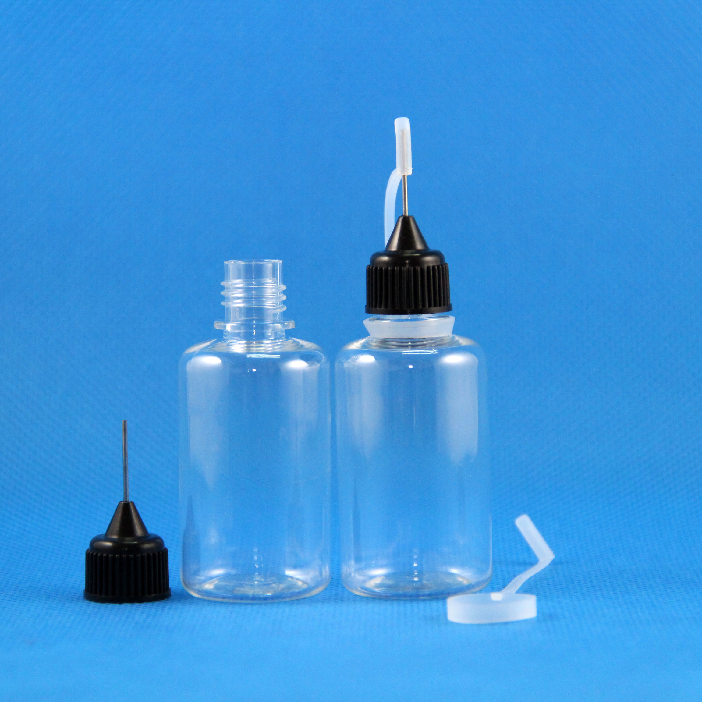 100 Pcs 30 ml 1 OZ PET Plastic Needle Dropper Bottles Safe Tips