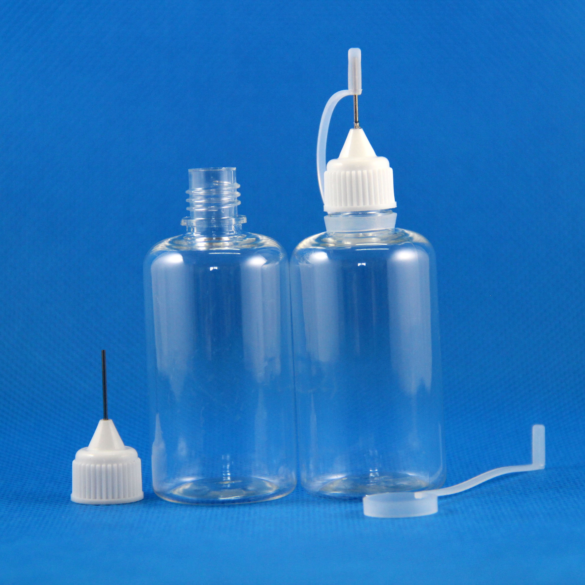 100 Pcs 50ml 1.6 OZ PET Plastic Needle Dropper Bottles Safe Tips