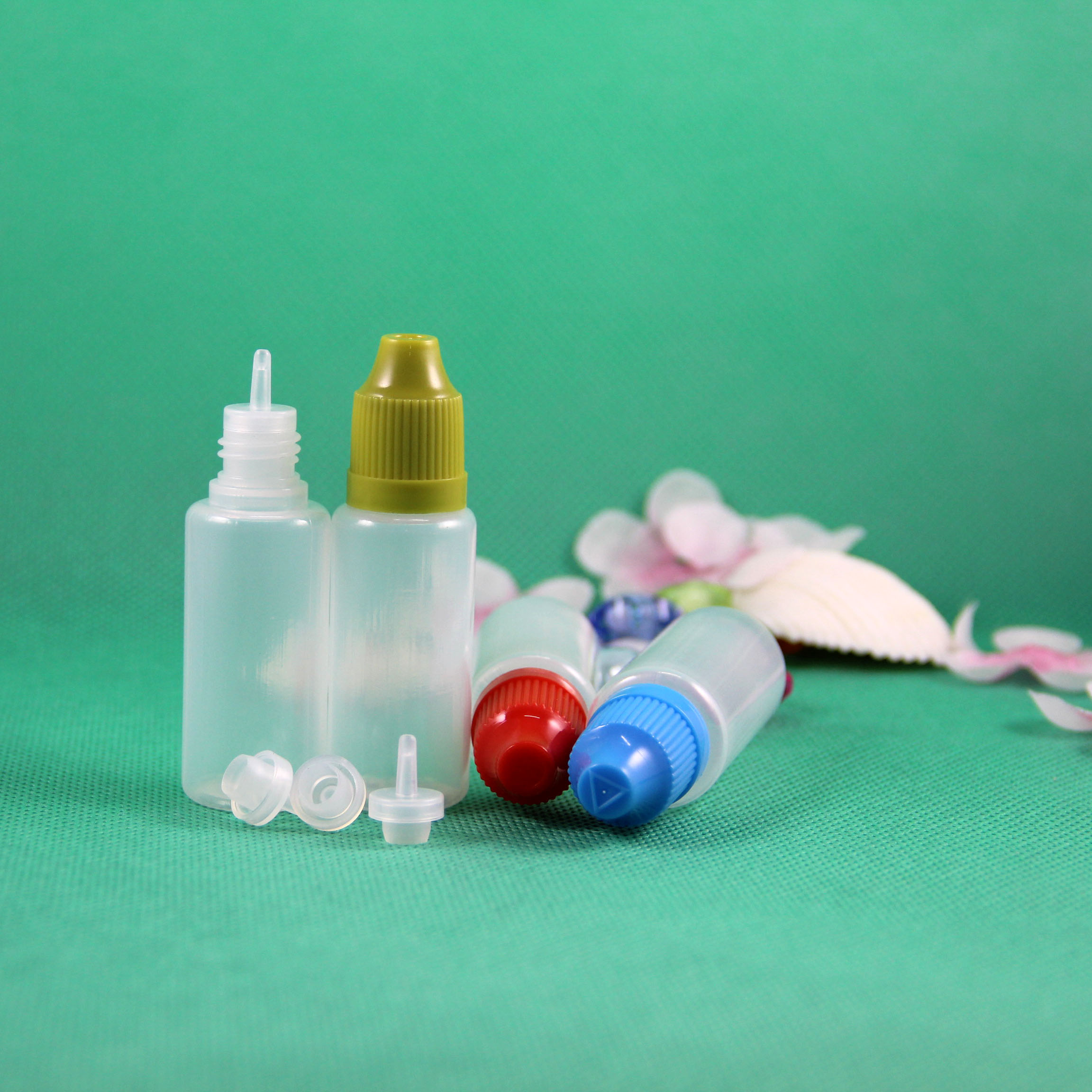 Lot 100 Pcs 15ml LDPE CHILD PROOF Dropper Bottles Long Thin Tip - Click Image to Close